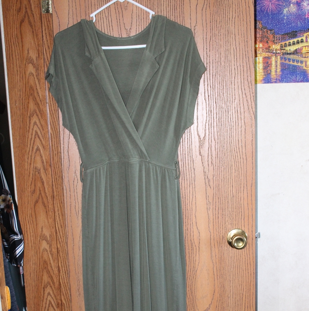 Green pantsuit